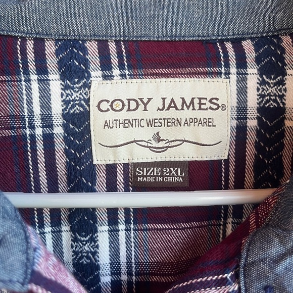 NWT Cody James Men’s Peace Treaty Plaid Long Sleeve Button Down Size 2XL - Picture 5 of 10